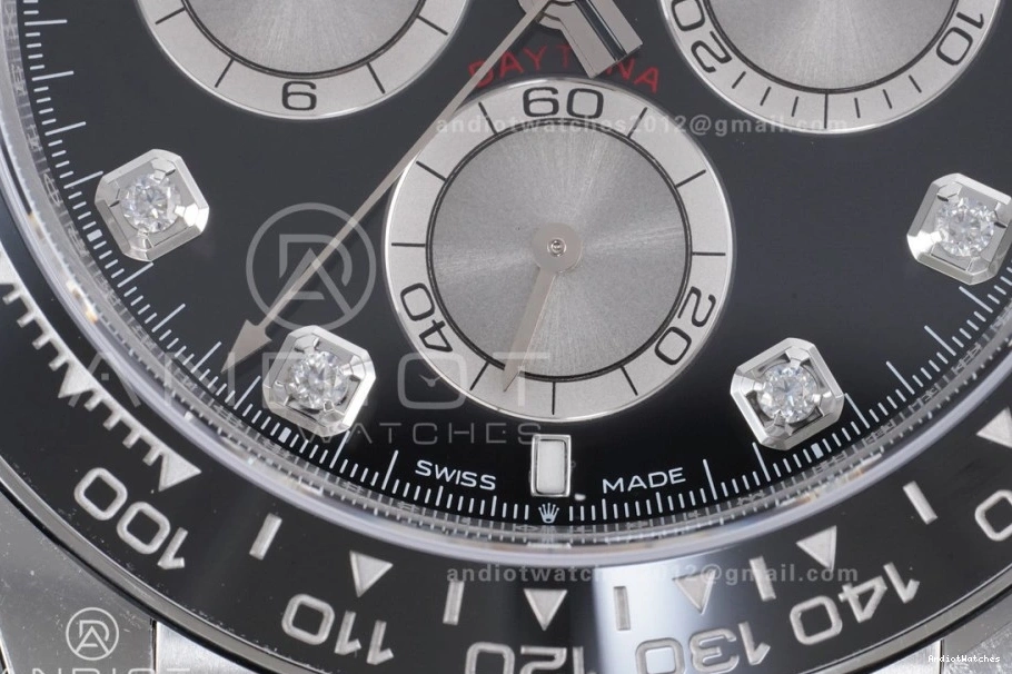 Diamonds SoftTouch Oysterflex Dial Strap Silver 816 Black (Weighted) VS4131 on 1:1 Best V2 126519 VSF Daytona Edition 1103